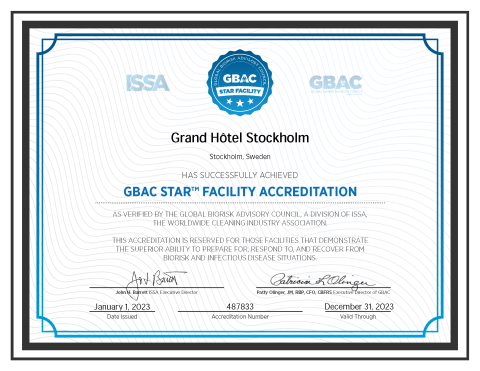 GBAC STAR - Grand Hôtel Stockholm